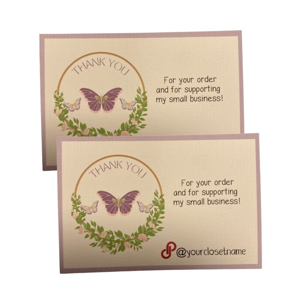 Thank You Cards With Butterfly design